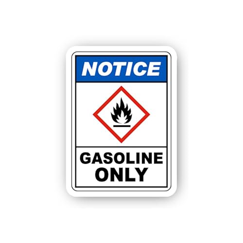 2 (Pieces) 3" and 5" Gasoline Storage Notice Sign Sticker, Waterproof Vinyl Decals for Many Purpose