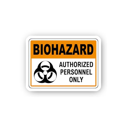2 (Pieces) 3" and 5" Authorized Personnel Biohazard Warning Sticker, Waterproof Vinyl Decals for Man