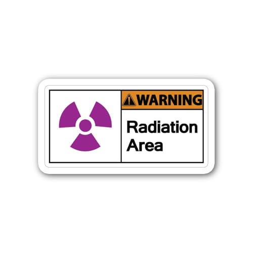 2 (Pieces) 3" and 5" Warning Radiation Area Sticker, Waterproof Vinyl Decals for Many Purpose Like C