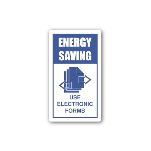 2 (Pieces) 3" and 5" Energy Saving USE Electronic Forms Sign Sticker, Waterproof Vinyl Decals for Ma