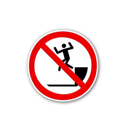2 (Pieces) 3" and 5" No Jumping Down Sign Sticker, Waterproof Vinyl Decals for Many Purpose Like Car