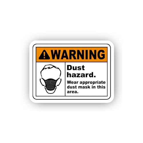 2 (Pieces) 3" and 5" Dust Hazard Mask Area Sticker, Waterproof Vinyl Decals for Many Purpose Like Ca