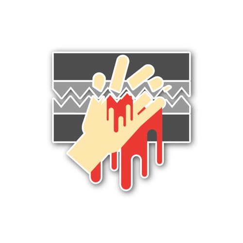 2 (Pieces) 3" and 5" Mutilation Hazard Pictogram Sticker, Waterproof Vinyl Decals for Many Purpose L