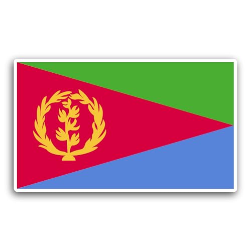 2 (Pieces) 3" and 5" Eritrea Flag Sticker, Waterproof Vinyl Decals for Many Purpose Like Cars, Truck