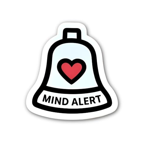 2 (Pieces) 3" and 5" Mind Alert Sticker, Waterproof Vinyl Decals for Many Purpose Like Cars, Trucks,