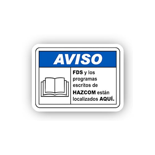 2 (Pieces) 3" and 5" Spanish Notice SDS Hazcom Location Sticker, Waterproof Vinyl Decals for Many Pu