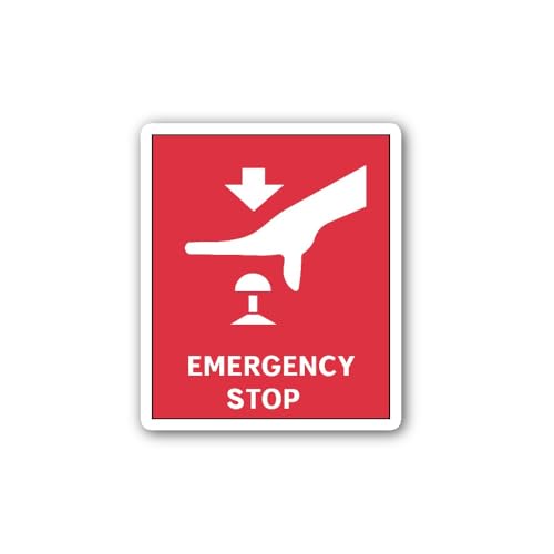 2 (Pieces) 3" and 5" Emergency Stop Sign Sticker, Waterproof Vinyl Decals for Many Purpose Like Cars