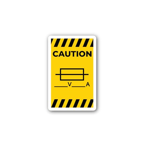 2 (Pieces) 3" and 5" Fuse Symbol Sign Sticker, Waterproof Vinyl Decals for Many Purpose Like Cars, T