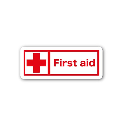 2 (Pieces) 3" and 5" First aid Sticker, Waterproof Vinyl Decals for Many Purpose Like Cars, Trucks,