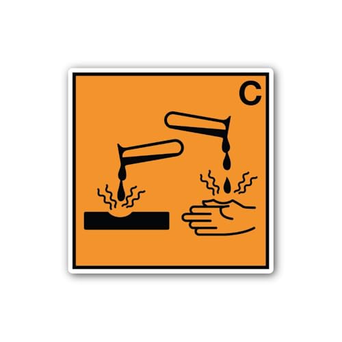 2 (Pieces) 3" and 5" Pictogram for Corrosive substances Sticker, Waterproof Vinyl Decals for Many Pu