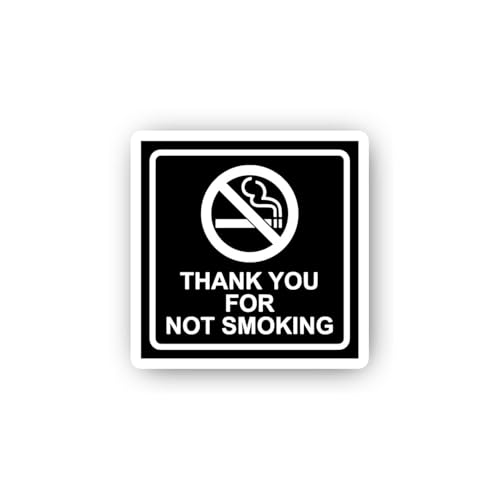 2 (Pieces) 3" and 5" Thank You for Not Smoking Sign Sticker, Waterproof Vinyl Decals for Many Purpos