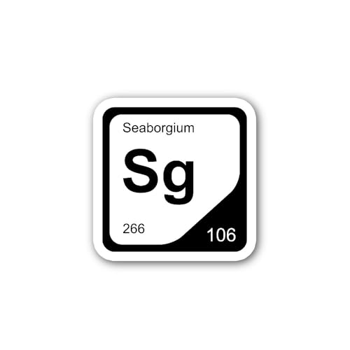 2 (Pieces) 3" and 5" Seaborgium Sticker, Waterproof Vinyl Decals for Many Purpose Like Cars, Trucks,