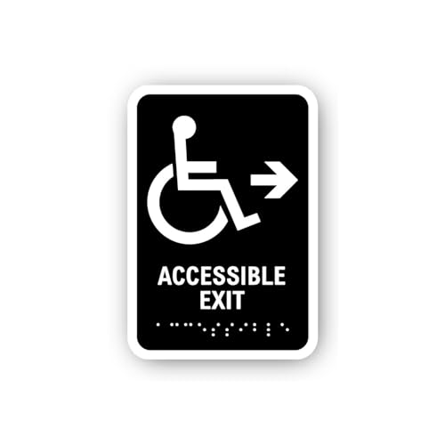 2 (Pieces) 3" and 5" Accessible Exit Right Sticker, Waterproof Vinyl Decals for Many Purpose Like Ca