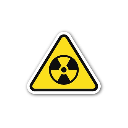 2 (Pieces) 3" and 5" Radiation Hazard Sign Sticker, Waterproof Vinyl Decals for Many Purpose Like Ca