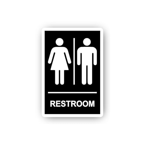 2 (Pieces) 3" and 5" Gendered Restroom Sign Sticker, Waterproof Vinyl Decals for Many Purpose Like C