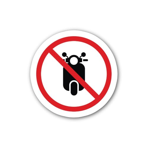 2 (Pieces) 3" and 5" No Motorcycle Sign Sticker, Waterproof Vinyl Decals for Many Purpose Like Cars,