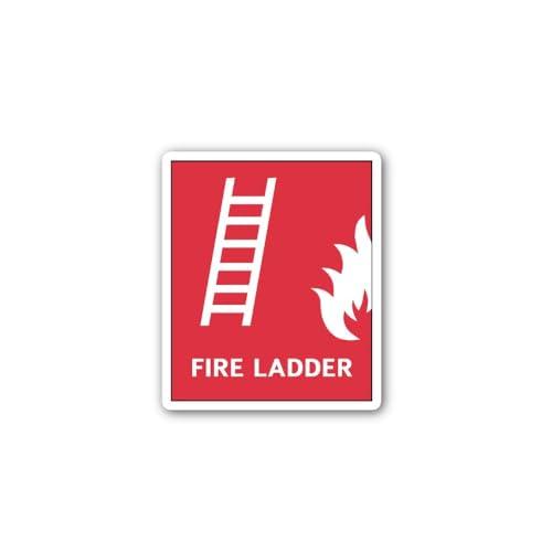2 (Pieces) 2" and 3" Red Fire Ladder Sign Sticker, Waterproof Vinyl Decals for Many Purpose Like Car