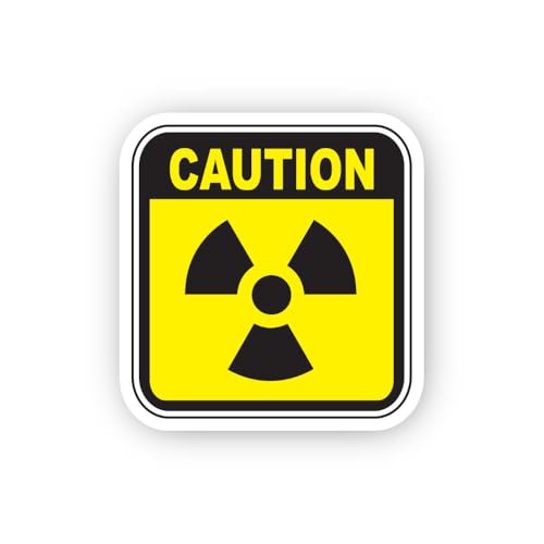 2 (Pieces) 3" and 5" Caution Radiation Symbol Sticker, Waterproof Vinyl Decals for Many Purpose Like