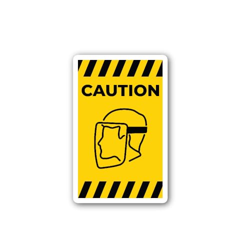 2 (Pieces) 3" and 5" Work Place Safety Caution Sticker, Waterproof Vinyl Decals for Many Purpose Lik