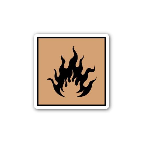 2 (Pieces) 3" and 5" Fire Hazard Symbol Sticker, Waterproof Vinyl Decals for Many Purpose Like Cars,