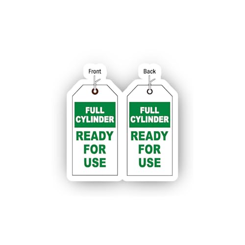2 (Pieces) 3" and 5" Green Full Cylinder Ready Tag Sticker, Waterproof Vinyl Decals for Many Purpose