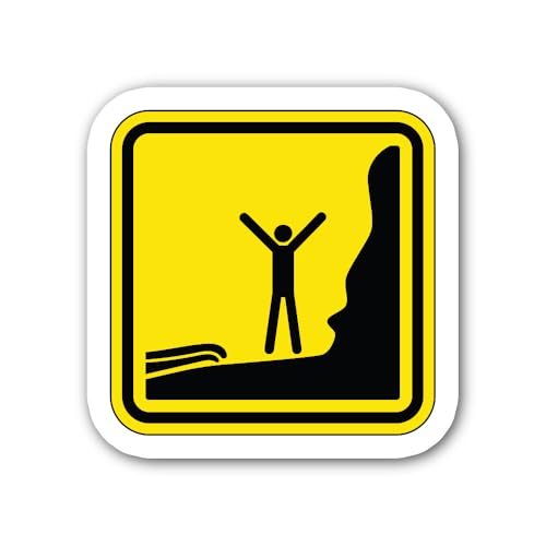 2 (Pieces) 3" and 5" Warning Symbol Sticker, Waterproof Vinyl Decals for Many Purpose Like Cars, Tru