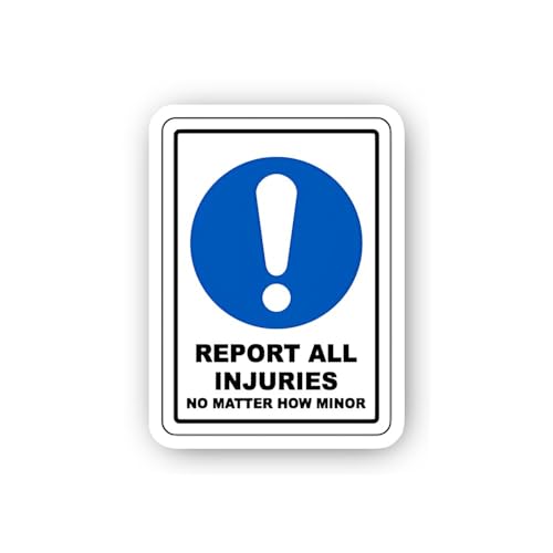2 (Pieces) 3" and 5" Injury Reporting Instruction Sign Sticker, Waterproof Vinyl Decals for Many Pur