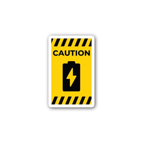 2 (Pieces) 3" and 5" High Voltage Battery Warning Sign Sticker, Waterproof Vinyl Decals for Many Pur