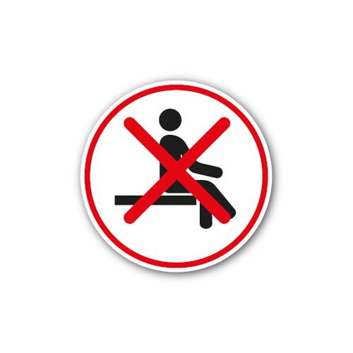2 (Pieces) 3" and 5" No Sitting Sign Sticker, Waterproof Vinyl Decals for Many Purpose Like Cars, Tr