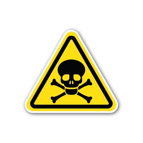 2 (Pieces) 3" and 5" Warning Oxidizing Substance Sign Sticker, Waterproof Vinyl Decals for Many Purp