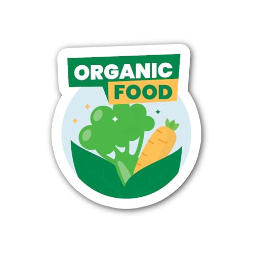 2 (Pieces) 3" and 5" Organic Food Sign Sticker, Waterproof Vinyl Decals for Many Purpose Like Cars,