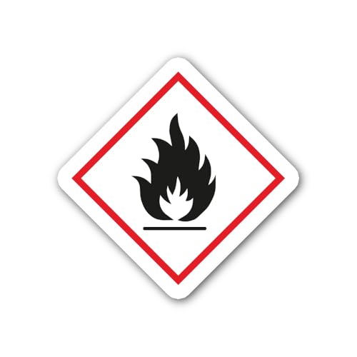 2 (Pieces) 3" and 5" Flammability Icon Sticker, Waterproof Vinyl Decals for Many Purpose Like Cars,