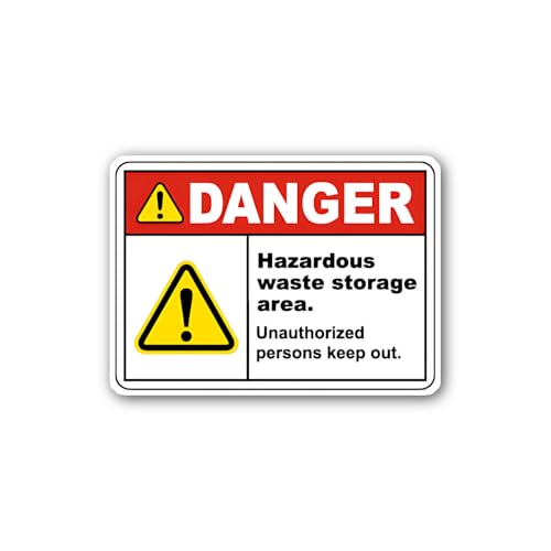 2 (Pieces) 3" and 5" Keep Out Waste Area Sticker, Waterproof Vinyl Decals for Many Purpose Like Cars