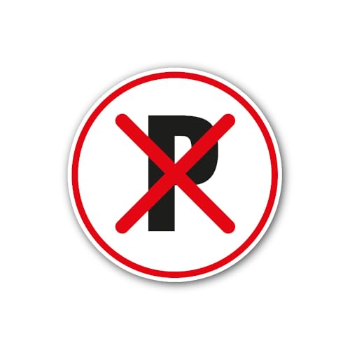 2 (Pieces) 3" and 5" No Parking Icon Sign Sticker, Waterproof Vinyl Decals for Many Purpose Like Car