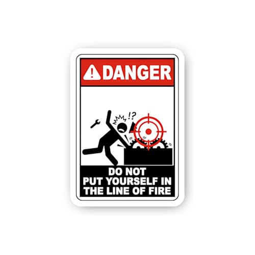 2 (Pieces) 3" and 5" Danger: Contact with Rotating Machinery Sticker, Waterproof Vinyl Decals for Ma