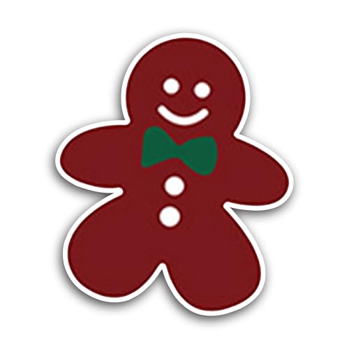 2 (Pieces) 3" and 5" Gingerbread Man Sticker, Waterproof Vinyl Decals for Many Purpose Like Cars, Tr