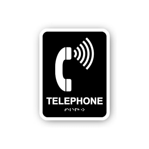 2 (Pieces) 3" and 5" Telephone Braille Sticker, Waterproof Vinyl Decals for Many Purpose Like Cars,