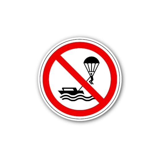 2 (Pieces) 3" and 5" No Parasailing Sign Sticker, Waterproof Vinyl Decals for Many Purpose Like Cars