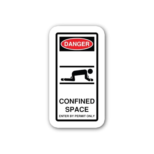 2 (Pieces) 3" and 5" Low Clearance Confined Space Sticker, Waterproof Vinyl Decals for Many Purpose