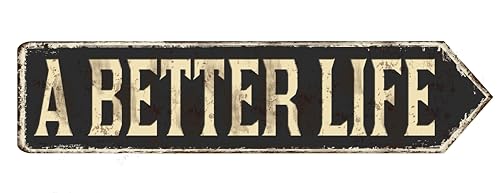 Illustration of a Sign with a Better Life Message Isolated on a White Background Sticker 5" Vinyl St