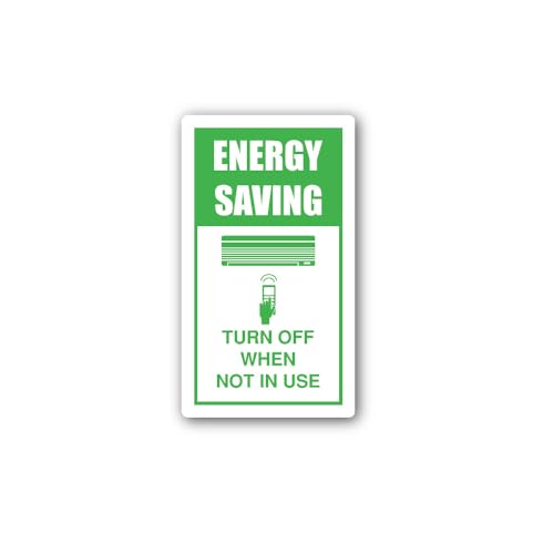 2 (Pieces) 3" and 5" Turn Off When not in use icon Sticker, Waterproof Vinyl Decals for Many Purpose