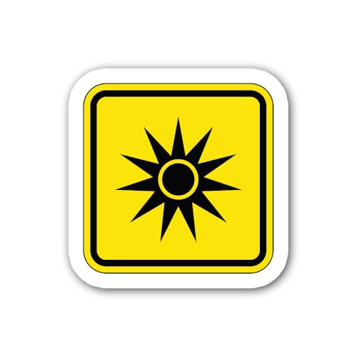 2 (Pieces) 3" and 5" Optical Radiation Hazard Symbol Sticker, Waterproof Vinyl Decals for Many Purpo