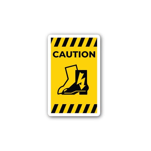 2 (Pieces) 3" and 5" Symbol of Wearing Electric Shoes Sign Sticker, Waterproof Vinyl Decals for Many