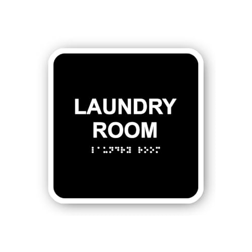 2 (Pieces) 3" and 5" Laundry Room Braille Sticker, Waterproof Vinyl Decals for Many Purpose Like Car
