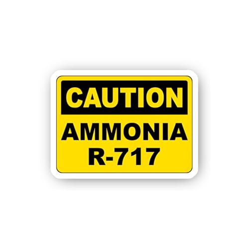 2 (Pieces) 3" and 5" Industrial Ammonia Caution Indicator Sticker, Waterproof Vinyl Decals for Many