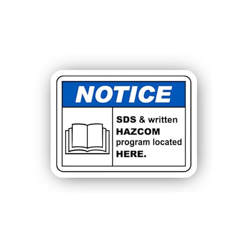 2 (Pieces) 3" and 5" Blue Notice SDS Hazcom Location Sticker, Waterproof Vinyl Decals for Many Purpo