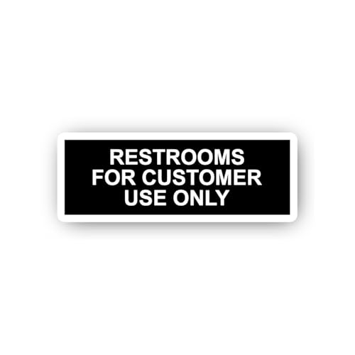 2 (Pieces) 3" and 5" Restrooms for Customer Use Only Sign Sticker, Waterproof Vinyl Decals for Many