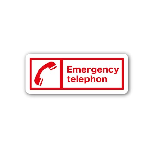2 (Pieces) 3" and 5" Emergency telephon Sticker, Waterproof Vinyl Decals for Many Purpose Like Cars,