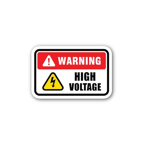 2 (Pieces) 3" and 5" HIGH Voltage Warning Sticker, Waterproof Vinyl Decals for Many Purpose Like Car