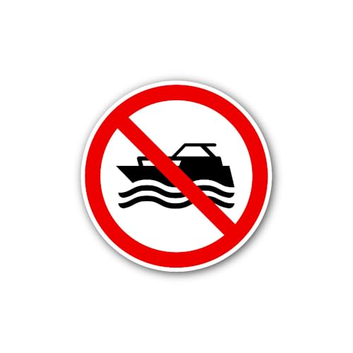 2 (Pieces) 3" and 5" no Boats Sign Sticker, Waterproof Vinyl Decals for Many Purpose Like Cars, Truc